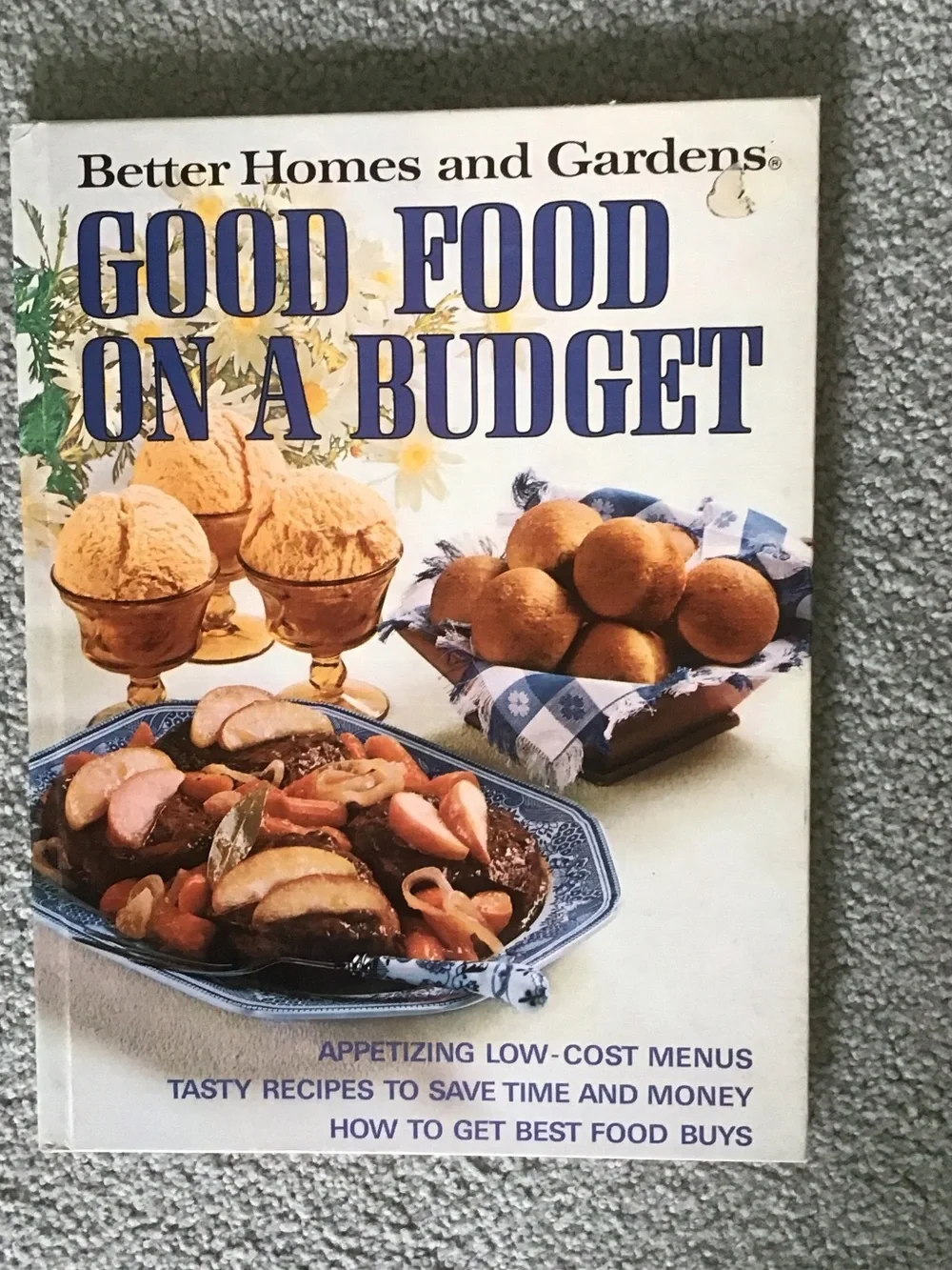 Better Homes and Gardens Good Food On A Budget Cookbook - White & Blue Cover